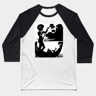 Papuan Girl Standing in Row Boat with Fish 1923 Papua New Guinea Baseball T-Shirt